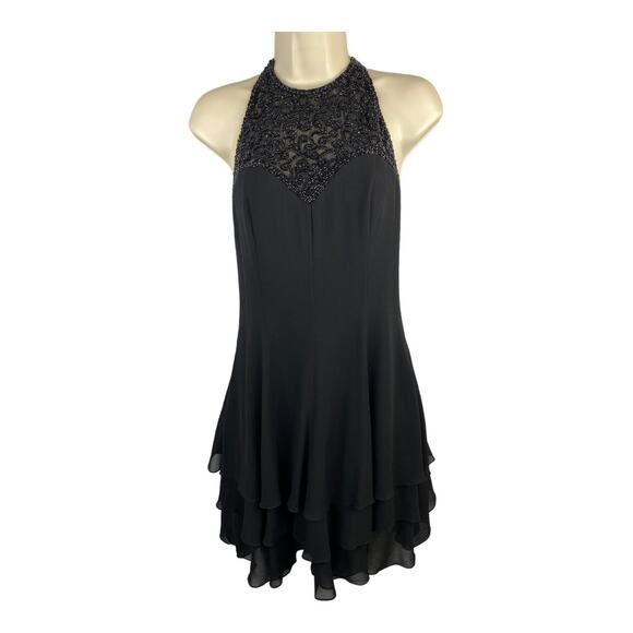 Oleg Cassini Dresses & Skirts - Black Tie Oleg Cassini size Small Silk Beaded Embellished Party Evening Dress